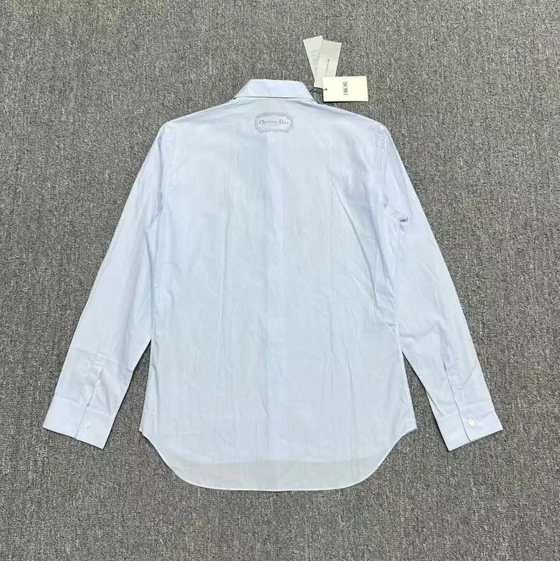Dior Dior Blue Cotton Logo Long Sleeve Shirt 0089 Size US M / EU 48-50 / 2 - 2 Thumbnail
