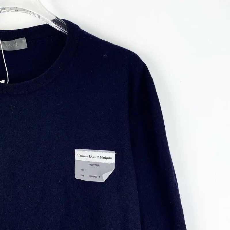 Dior Dior Men's Navy Wool Sweatshirt 0089 Size US M / EU 48-50 / 2 - 3 Thumbnail