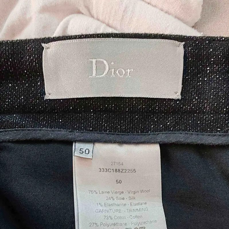 Dior Dior Men's Black Wool Casual Pants 0089 Size US 42 / EU 58 - 3 Thumbnail