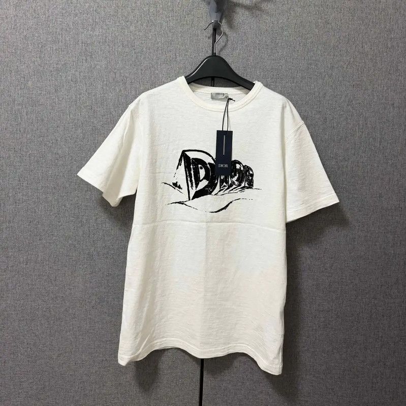 Dior Dior Men's White Cotton Logo T-Shirt 0089 Size US M / EU 48-50 / 2 - 2 Thumbnail