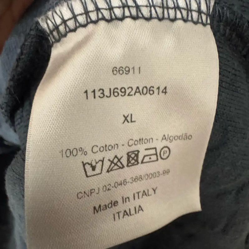 Dior Dior Men's XL Charcoal Cotton T-Shirt 0089 Size US XL / EU 56 / 4 - 4 Thumbnail