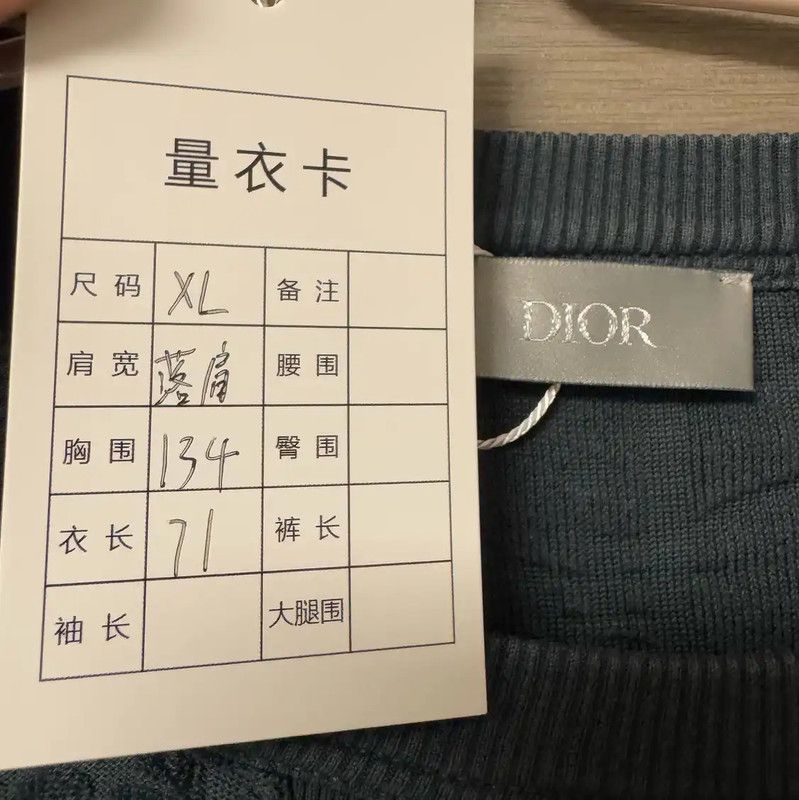 Dior Dior Men's XL Charcoal Cotton T-Shirt 0089 Size US XL / EU 56 / 4 - 3 Thumbnail