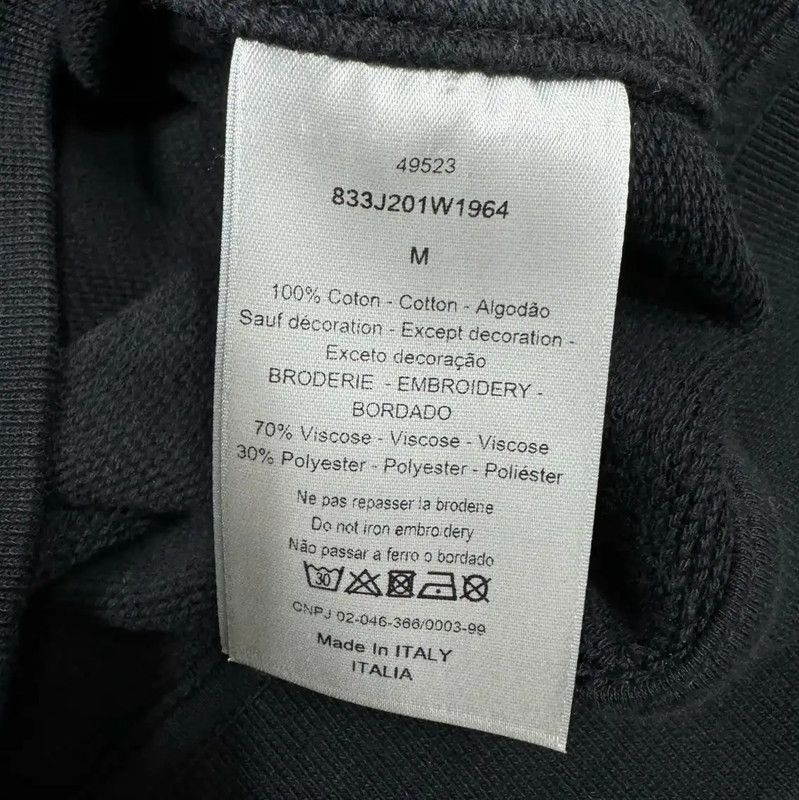 Dior Dior Black Cotton Men's Hoodie 0089 Size US M / EU 48-50 / 2 - 4 Thumbnail