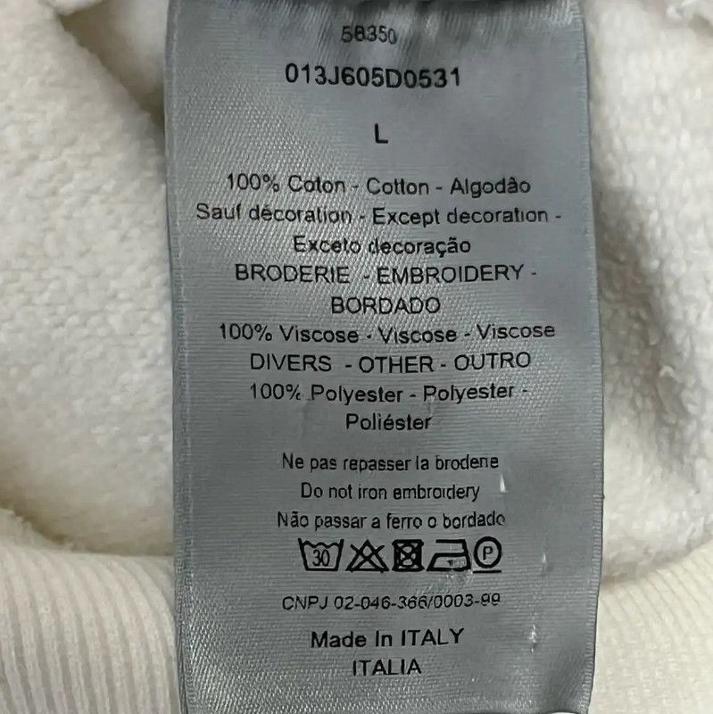 Dior Dior White Cotton Hoodie for Men 0089 Size US L / EU 52-54 / 3 - 5 Thumbnail