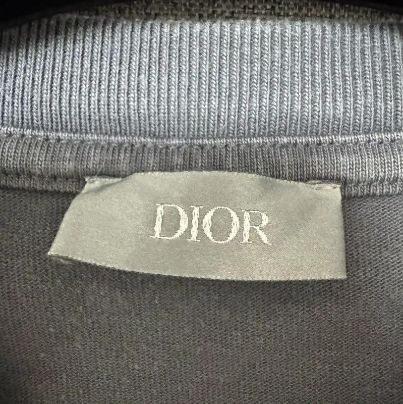 Dior Dior Gray Cotton Embroidered Logo Men's T-Shirt 0089 Size US M / EU 48-50 / 2 - 4 Thumbnail