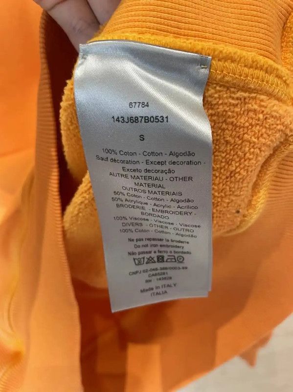 Dior Dior Men's Orange Cotton Sweatshirt 0089 Size US S / EU 44-46 / 1 - 4 Thumbnail