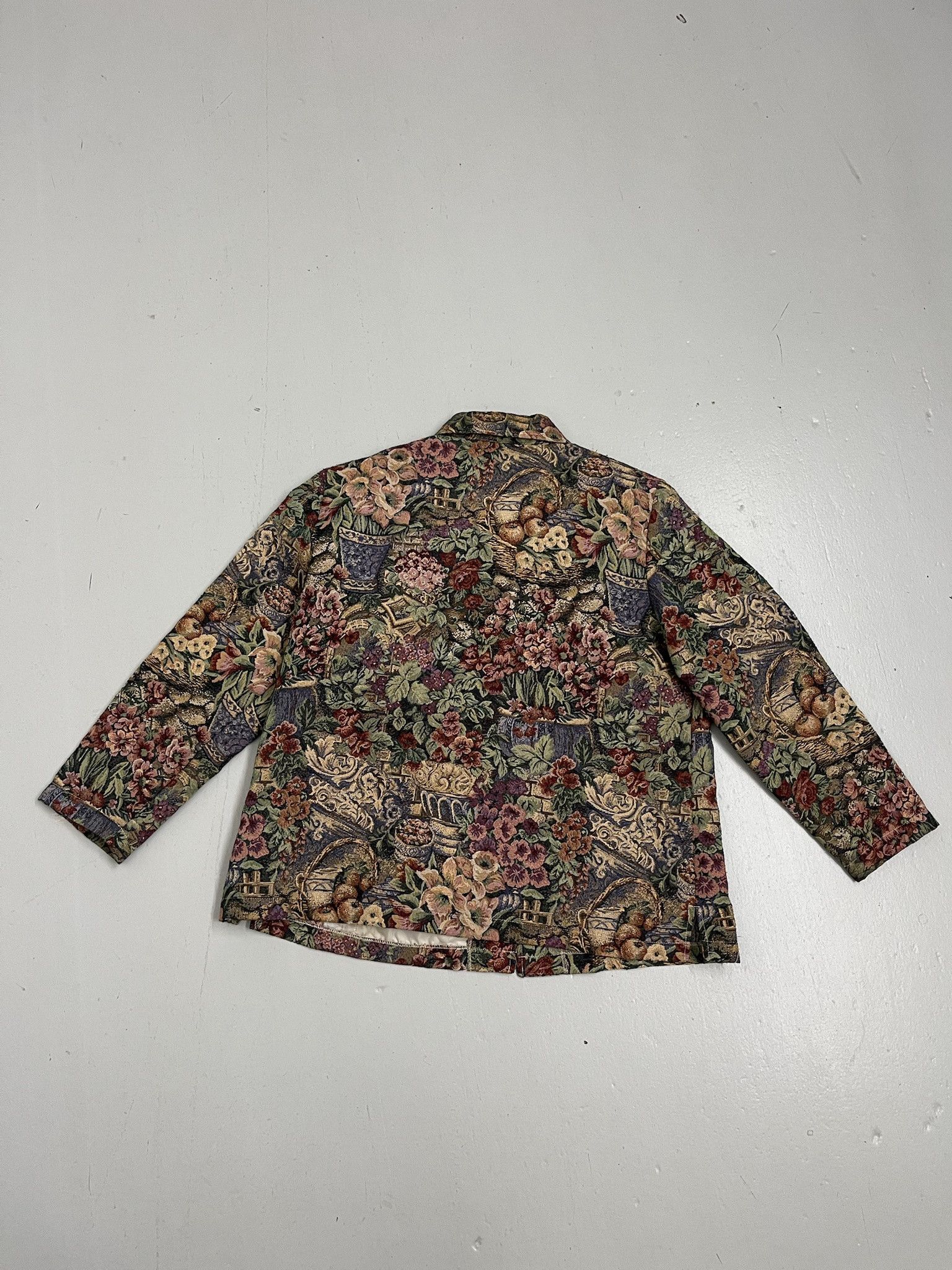 Vintage Vintage All Over Crochet Hand Made Still Life Art Cardigan Size XL Size US L / EU 52-54 / 3 - 3 Thumbnail