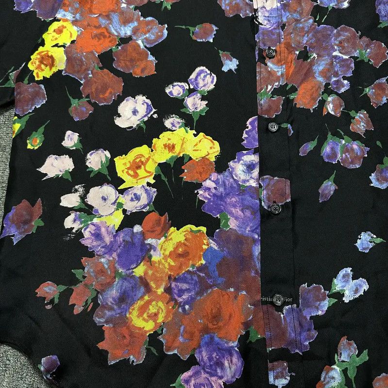 Dior Dior Floral Black Silk Long Sleeve Shirt 0089 Size US XL / EU 56 / 4 - 3 Thumbnail