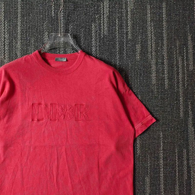 Dior Dior Red Cotton Embroidered Men’s T-Shirt 0089 Size US M / EU 48-50 / 2 - 5 Thumbnail