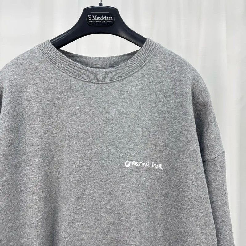 Dior Dior Men's Gray Long Sleeve Logo Sweatshirt 0089 Size US L / EU 52-54 / 3 - 3 Thumbnail