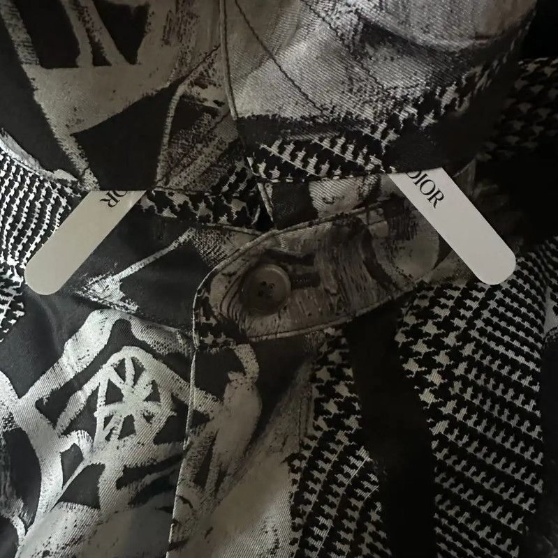 Dior Dior Black and Gray Silk Long Sleeve Shirt 0089 Size US M / EU 48-50 / 2 - 3 Thumbnail