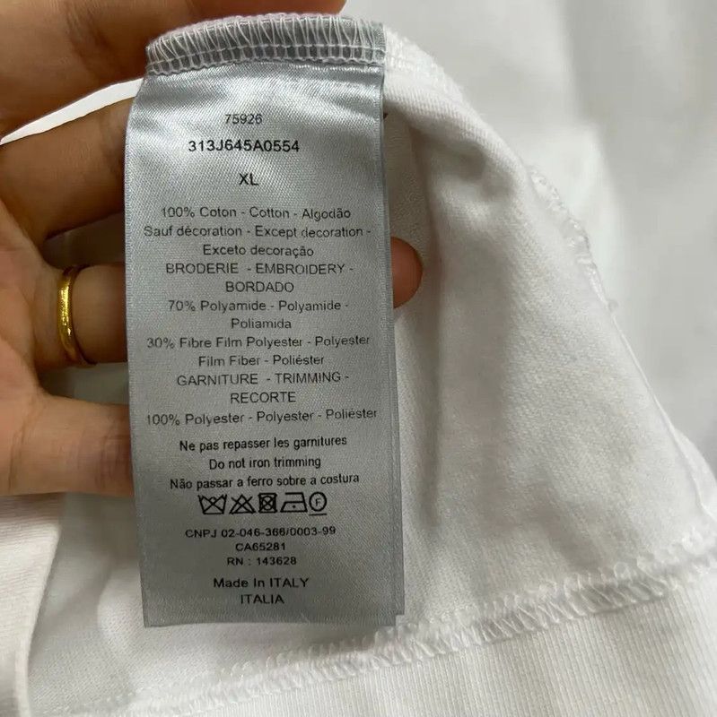 Dior Dior White Cotton Long Sleeve T-Shirt 0089 Size US XL / EU 56 / 4 - 4 Thumbnail