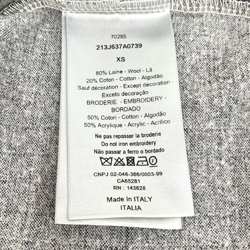 Dior Dior Grey Wool Men's T-Shirt 0089 Size US XS / EU 42 / 0 - 6 Thumbnail