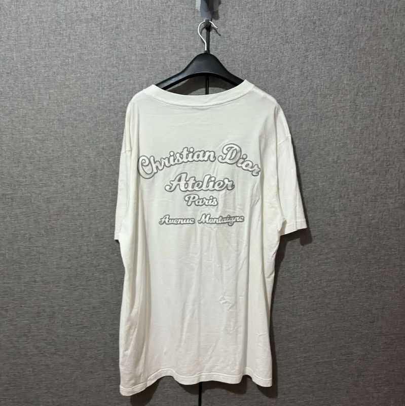 Dior Dior White Cotton Logo Embroidery T-Shirt 0089 Size US XL / EU 56 / 4 - 2 Thumbnail