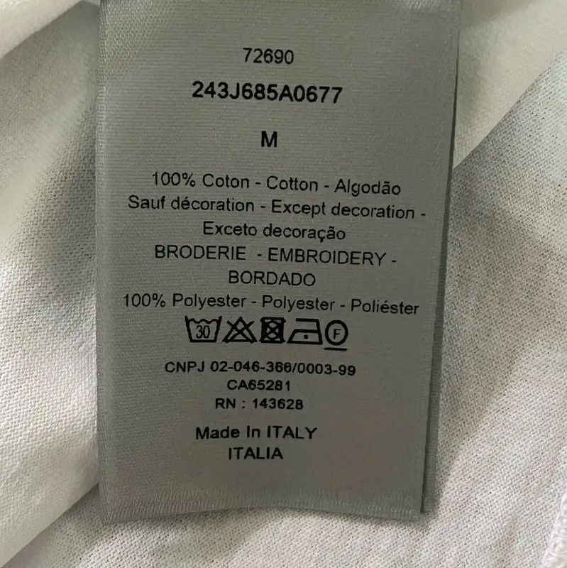 Dior Dior Summer White Cotton Men's T-Shirt 0089 Size US M / EU 48-50 / 2 - 7 Thumbnail