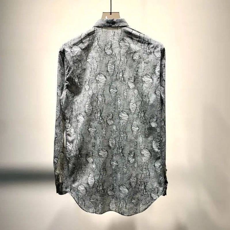 Dior Dior Gray Cotton Long Sleeve Shirt for Men 0089 Size US M / EU 48-50 / 2 - 7 Thumbnail