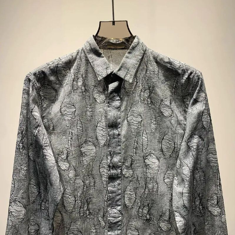 Dior Dior Gray Cotton Long Sleeve Shirt for Men 0089 Size US M / EU 48-50 / 2 - 3 Thumbnail