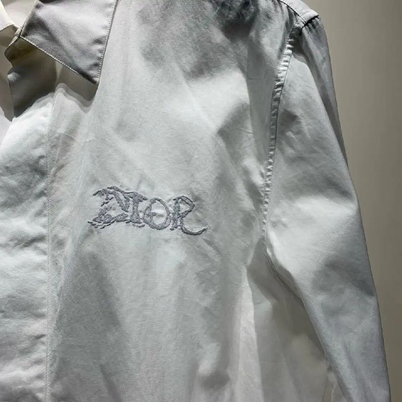 Dior Dior White Cotton Long Sleeve Shirt for Men 0089 Size US M / EU 48-50 / 2 - 8 Thumbnail