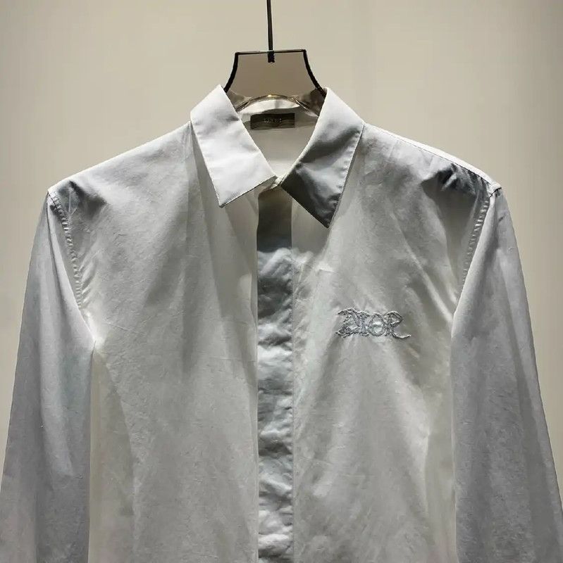 Dior Dior White Cotton Long Sleeve Shirt for Men 0089 Size US M / EU 48-50 / 2 - 3 Thumbnail