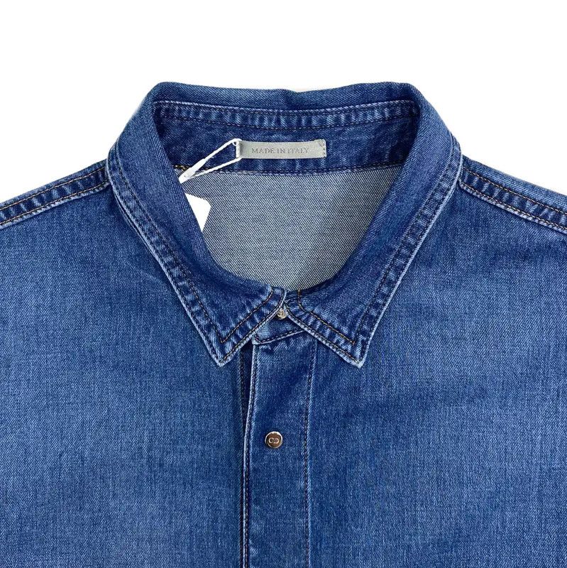 Dior Dior Short Sleeve Dark Blue Cotton Shirt 0089 Size US M / EU 48-50 / 2 - 5 Thumbnail