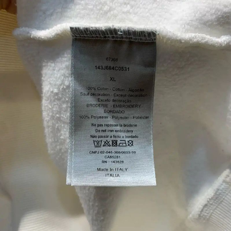 Dior Dior White Cotton Men's Sweatshirt XL Size 0089 Size US XL / EU 56 / 4 - 4 Thumbnail