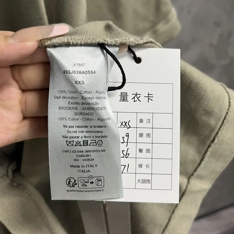 Dior Dior Men's Khaki Cotton T-Shirt 0089 Size US XXS / EU 40 - 3 Thumbnail