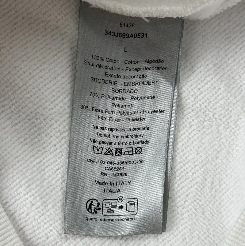 Dior Dior White Cotton Long Sleeve Men's Sweatshirt 0089 Size US L / EU 52-54 / 3 - 4 Thumbnail