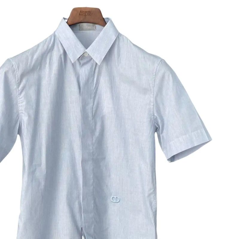 Dior Dior Summer White Cotton Short Sleeve Shirt 0089 Size US S / EU 44-46 / 1 - 3 Thumbnail