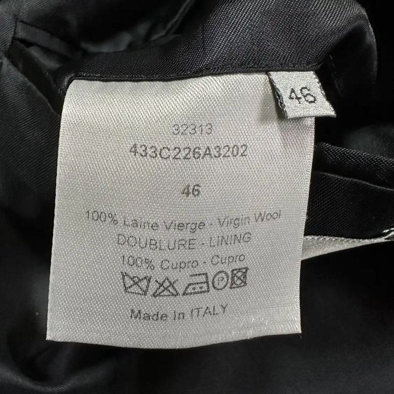 Dior Dior Men's Black Wool Embroidered Long Coat 0089 Size US M / EU 48-50 / 2 - 5 Thumbnail