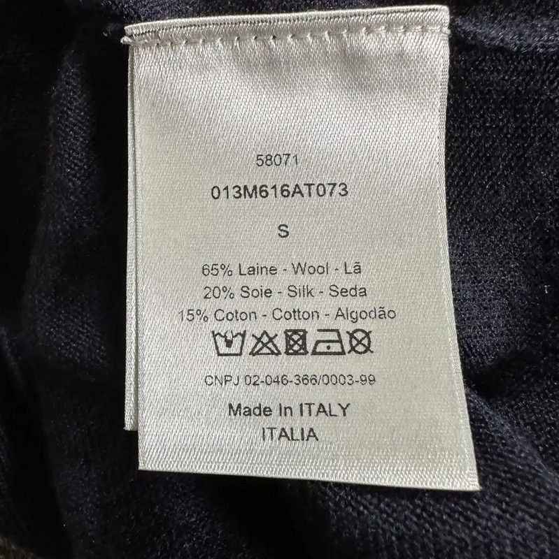 Dior Dior Men's Blue Wool Blend Long Sleeve Sweater 0089 Size US S / EU 44-46 / 1 - 7 Thumbnail