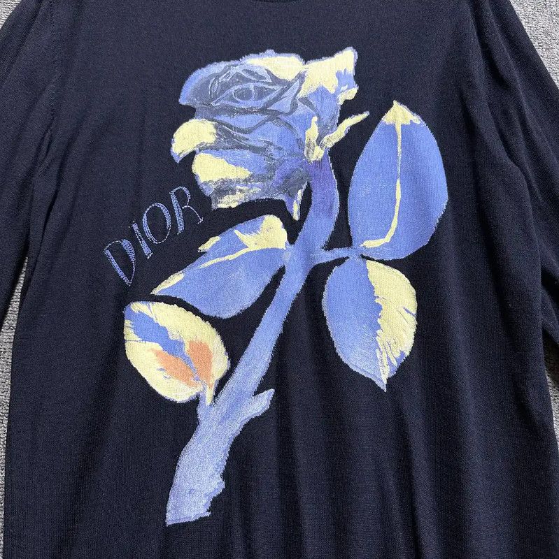 Dior Dior Men's Blue Wool Blend Long Sleeve Sweater 0089 Size US S / EU 44-46 / 1 - 2 Thumbnail
