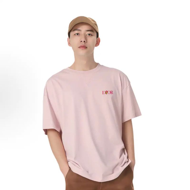 Dior Dior Men's Pink Cotton T-Shirt L Size 0089 Size US L / EU 52-54 / 3 - 7 Thumbnail
