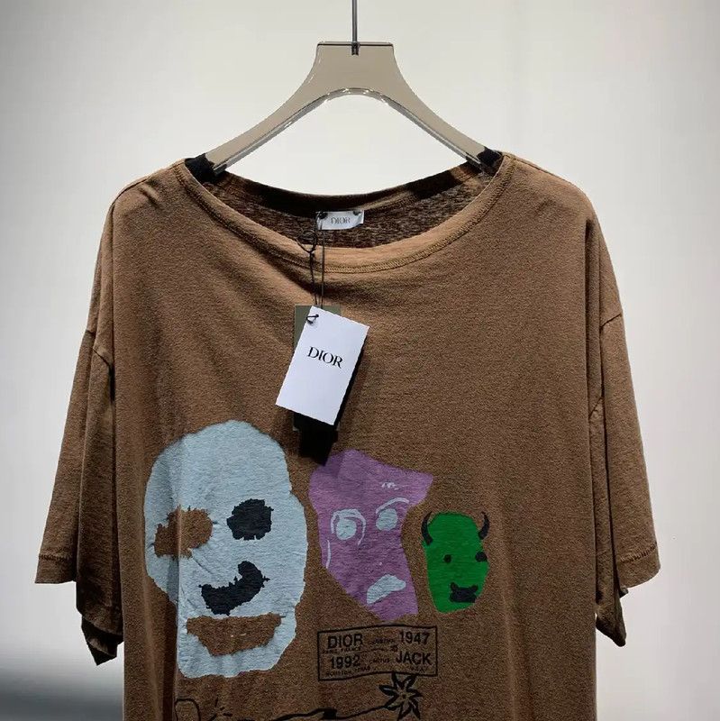 Dior Dior Brown Cotton Men's T-Shirt 0089 Size US XL / EU 56 / 4 - 3 Thumbnail