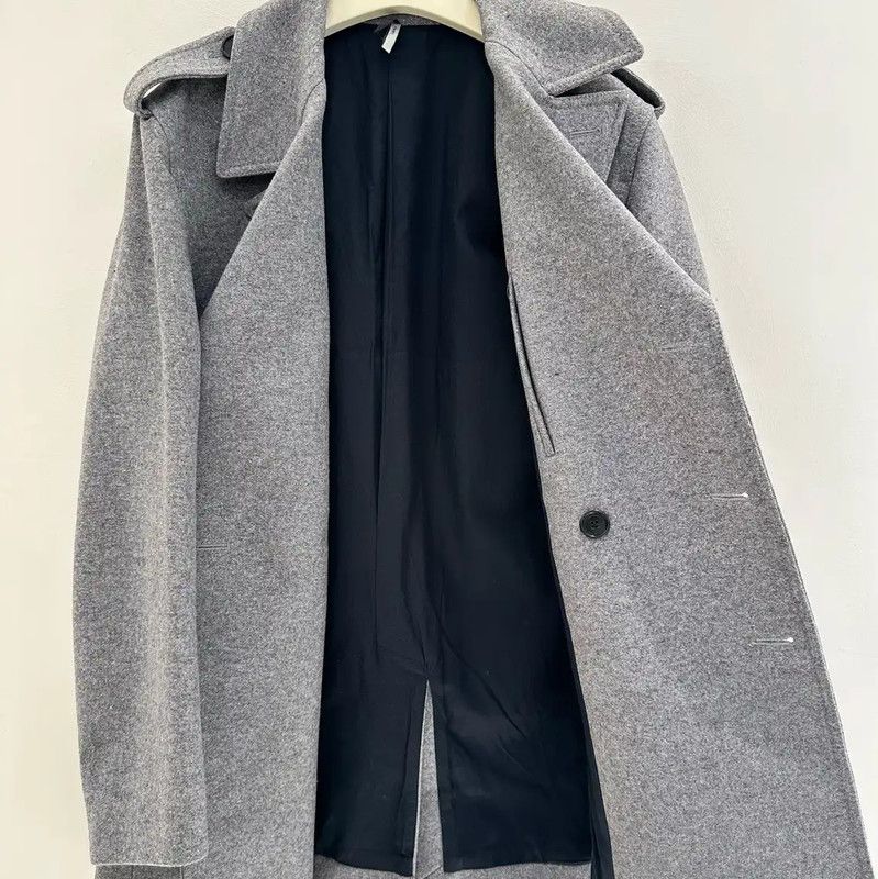 Dior Dior Gray Wool Mid-Length Coat for Men 0089 Size US L / EU 52-54 / 3 - 2 Thumbnail