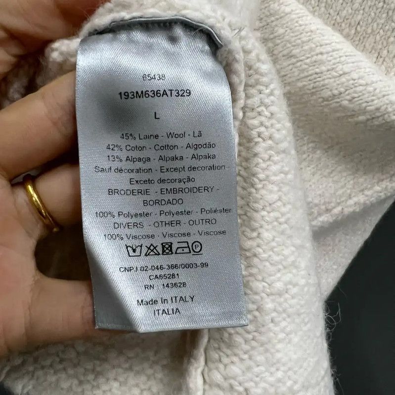 Dior Dior Summer Cream Wool Short Sleeve T-Shirt 0089 Size US L / EU 52-54 / 3 - 4 Thumbnail