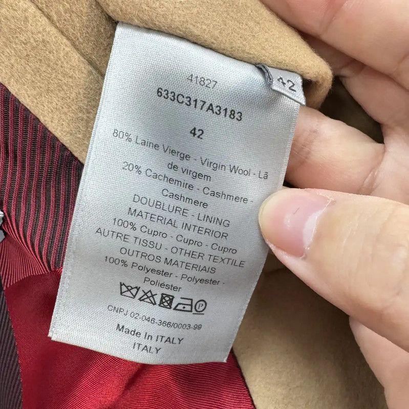 Dior Dior Camel Wool Logo Mid-Length Coat 0089 Size US M / EU 48-50 / 2 - 8 Thumbnail