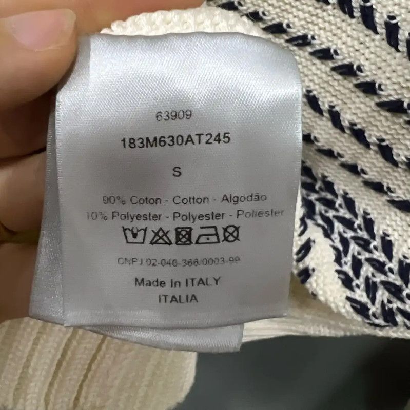 Dior Dior Spring Autumn White Wool Striped Sweater 0089 Size US S / EU 44-46 / 1 - 4 Thumbnail