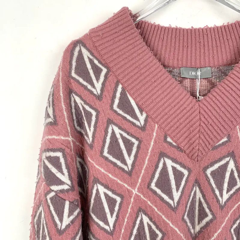 Dior Dior Men's Pink Wool Knit Sweater 0089 Size US S / EU 44-46 / 1 - 3 Thumbnail