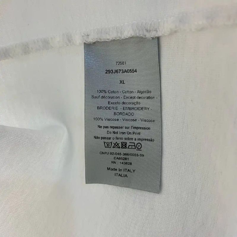 Dior Dior Men's White Cotton Graphic T-Shirt 0089 Size US XL / EU 56 / 4 - 4 Thumbnail