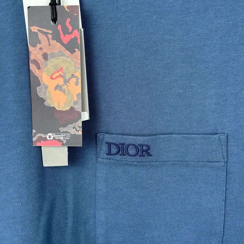 Dior Dior Peacock Blue Cotton T-Shirt for Men 0089 Size US M / EU 48-50 / 2 - 3 Thumbnail