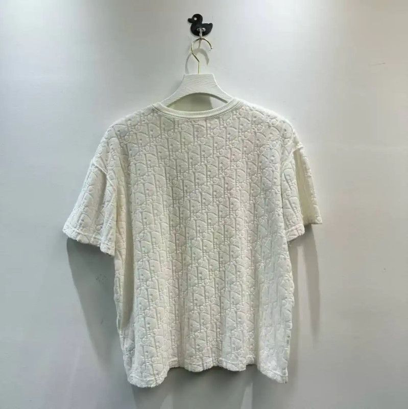 Dior Dior White Linen Blend Men's T-Shirt 0089 Size US S / EU 44-46 / 1 - 3 Thumbnail