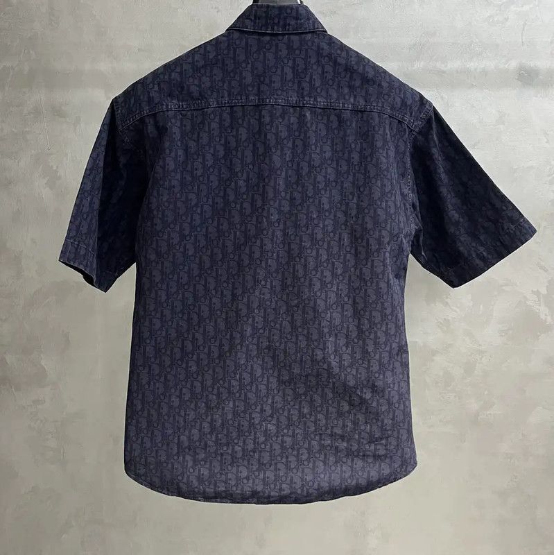 Dior Dior Men's Blue Cotton Short Sleeve Shirt 0089 Size US M / EU 48-50 / 2 - 5 Thumbnail