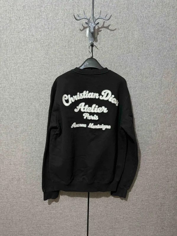 Dior Dior Men's Black Wool Embroidered Sweatshirt 0089 Size US S / EU 44-46 / 1 - 2 Thumbnail