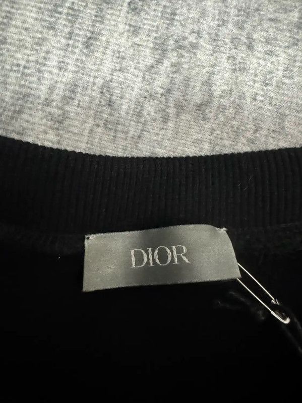 Dior Dior Black Cotton Embroidered Logo Men's Sweatshirt 0089 Size US L / EU 52-54 / 3 - 5 Thumbnail
