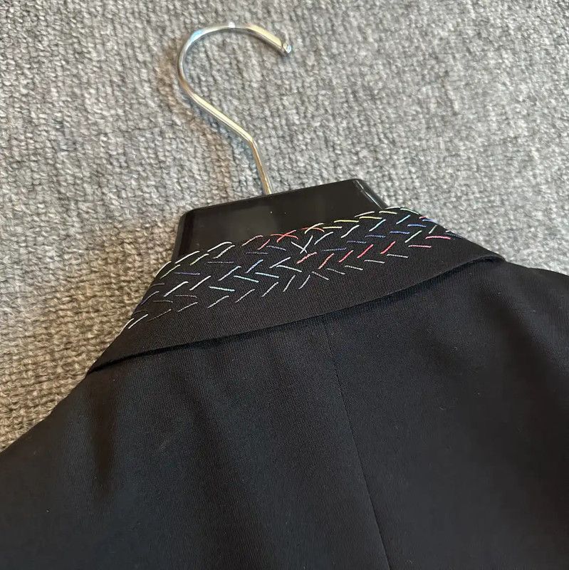 Dior Dior Black Wool Embroidered Long Sleeve Coat 0089 Size US S / EU 44-46 / 1 - 5 Thumbnail
