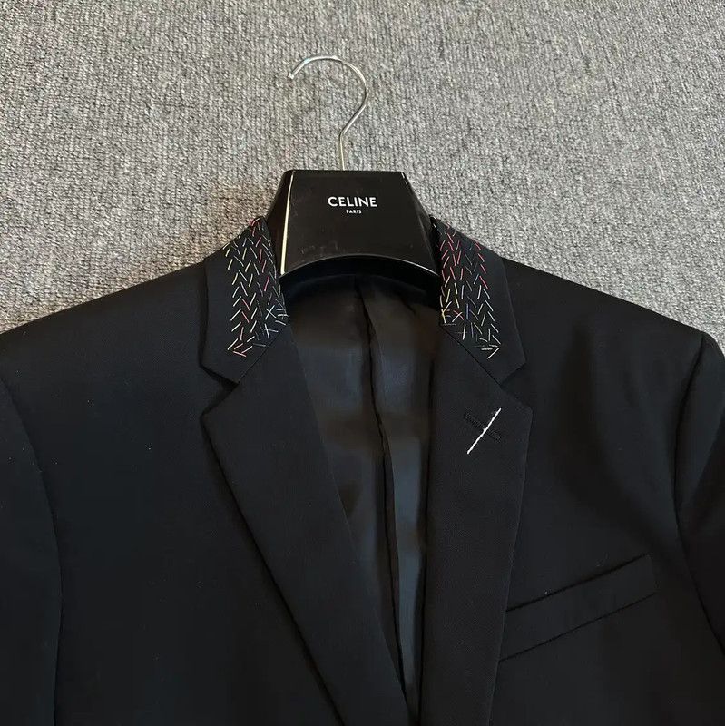 Dior Dior Black Wool Embroidered Long Sleeve Coat 0089 Size US S / EU 44-46 / 1 - 2 Thumbnail