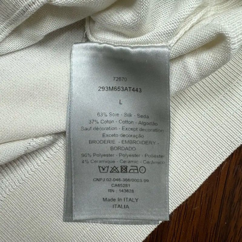 Dior Dior White Cotton Men's Sweatshirt 0089 Size US L / EU 52-54 / 3 - 5 Thumbnail
