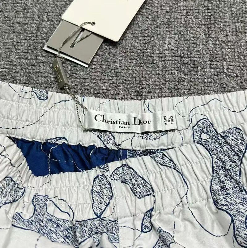 Dior Dior Men's Patterned White Shorts 0089 Size US 27 - 3 Thumbnail