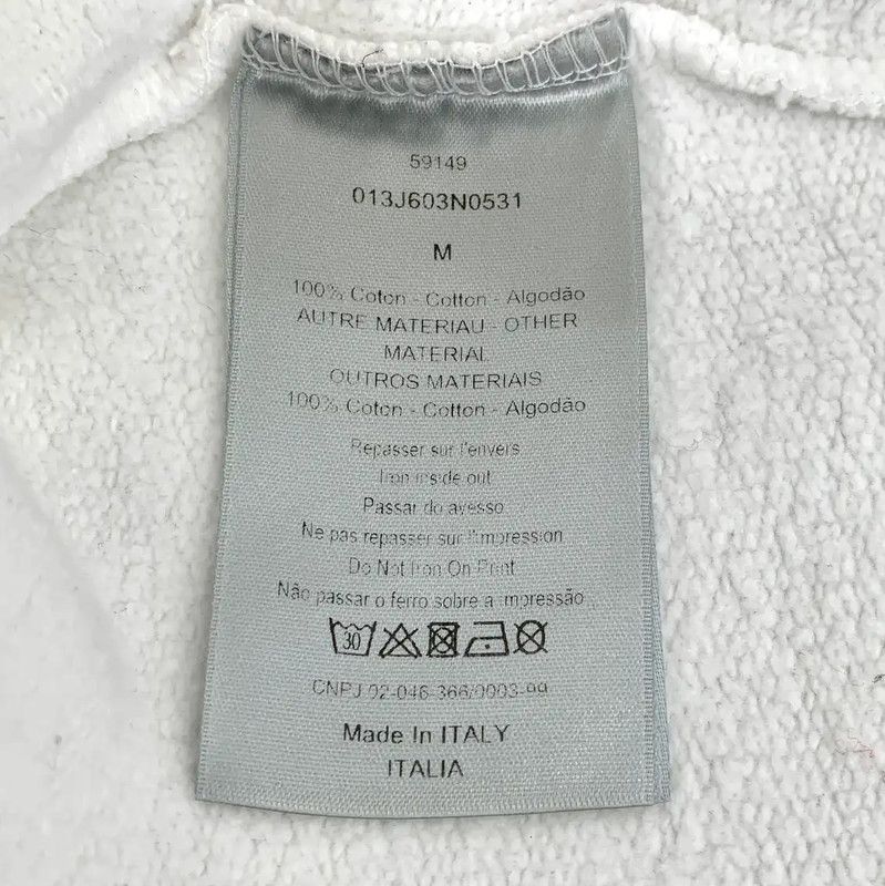 Dior Dior White Cotton Men’s Sweatshirt 0089 Size US M / EU 48-50 / 2 - 7 Thumbnail