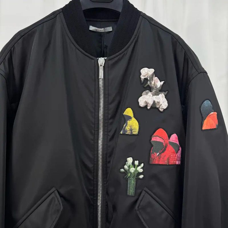 Dior Dior Men's Black Embroidered Bomber Jacket 0089 Size US XL / EU 56 / 4 - 3 Thumbnail